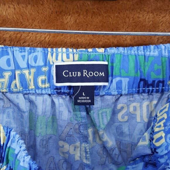 CLUB ROOM Pajama Pants Mens Large Blue lightweight Drawstring Lounge Comfort DAD - Picture 4 of 11